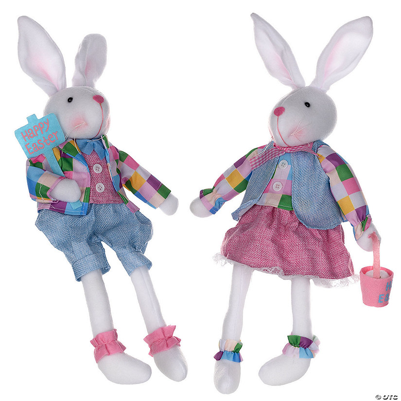 Plush easter rabbit shelf sitters (set of 2) Image