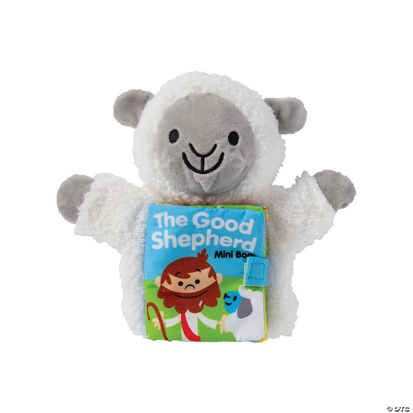 Plush Jesus is the Shepherd Lamb Puppet with Book Image