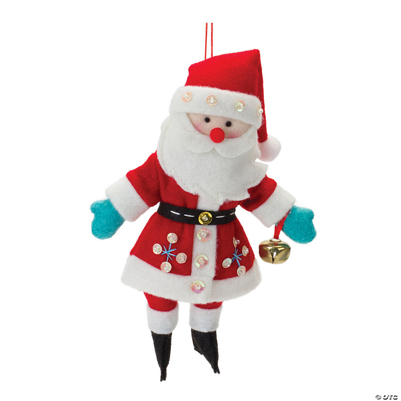 Plush Santa Ornament (Set Of 12) 8"H Polyester Image