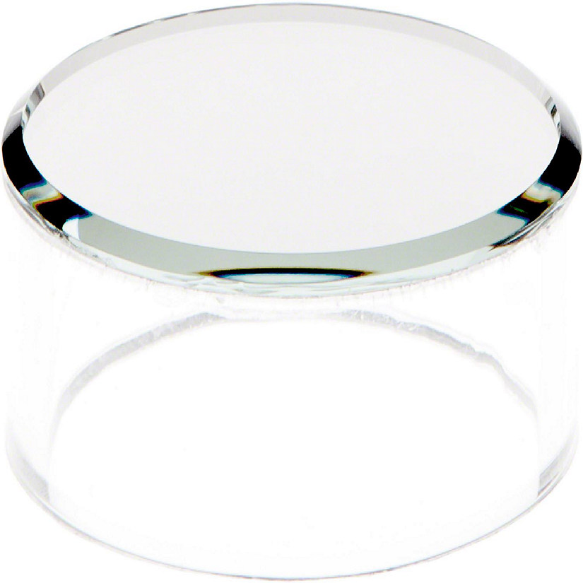 Plymor Clear Acrylic Cylinder Display Riser with Mirror Top, 1" H x 2" D Image