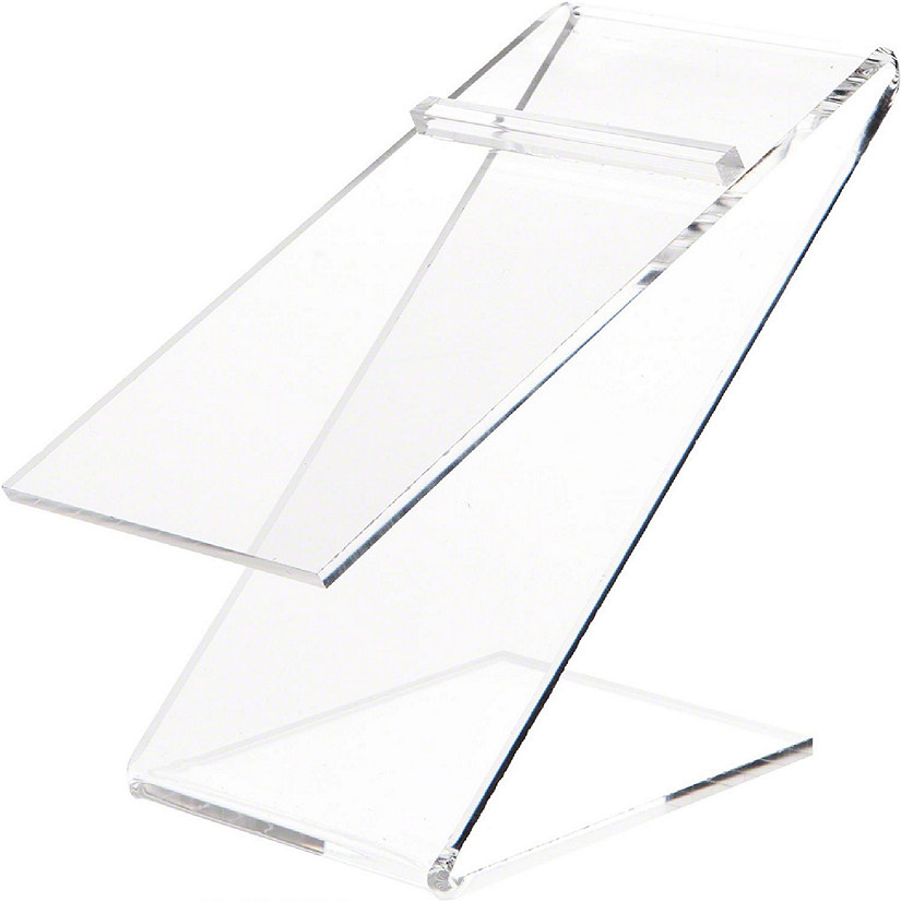 Plymor Clear Acrylic Elevated Heel "Z" Shoe Display Riser, 3" W x 6" D x 6.75" H (2 Pack) Image