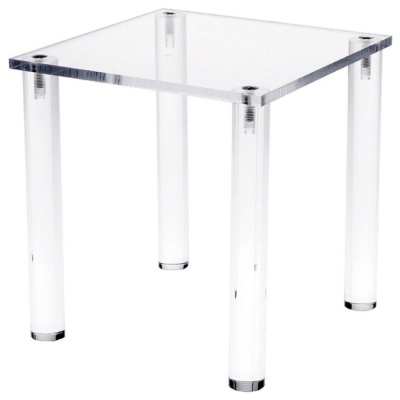 Plymor Clear Acrylic Square 4-Leg Display Riser, 6" H x 6" W x 6" D (3 Pack) Image
