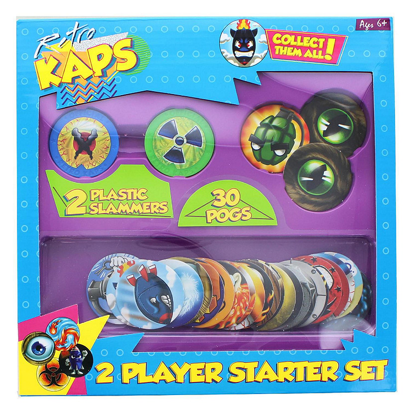 Pogs 2 Player Starter Kit  2 Slammers  30 Pogs Image