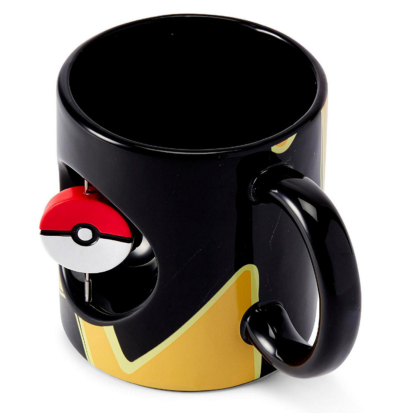 Pokemon Pikachu & Pokeball Spinner Ceramic Mug - 16.9-Ounces Black Image