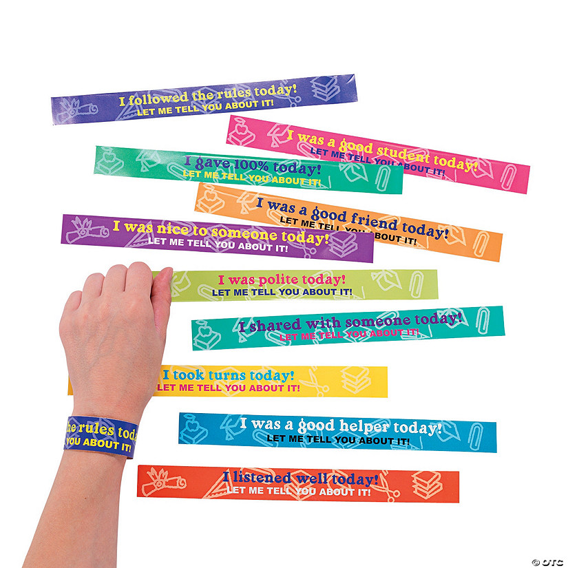 Polite Sayings Self-Adhesive Paper Wristbands - 100 Pc. Image