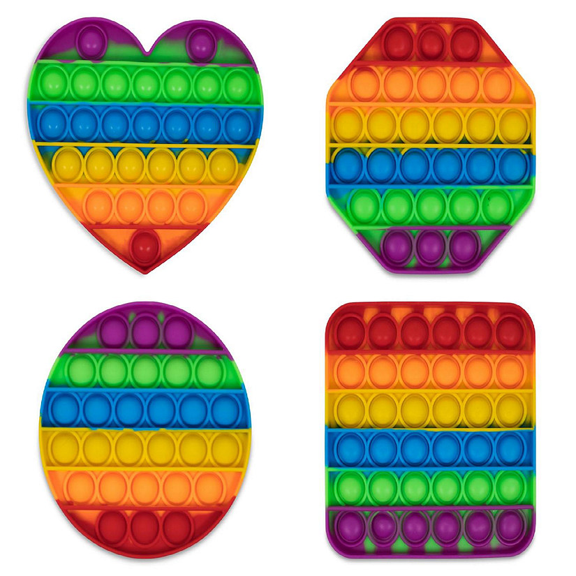 Pop Fidget Toys Rainbow Bubble Popping Game  Set of 4 Image