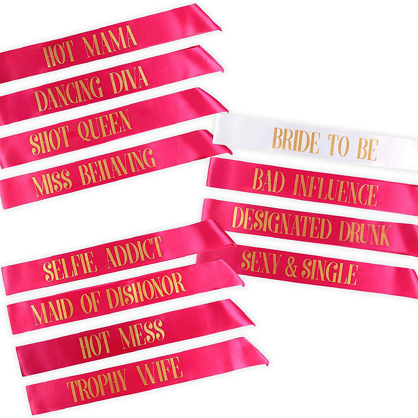 Pop Fizz Designs Bachelorette Party Sashes- Bride to Be and Bride Tribe Sashes Image