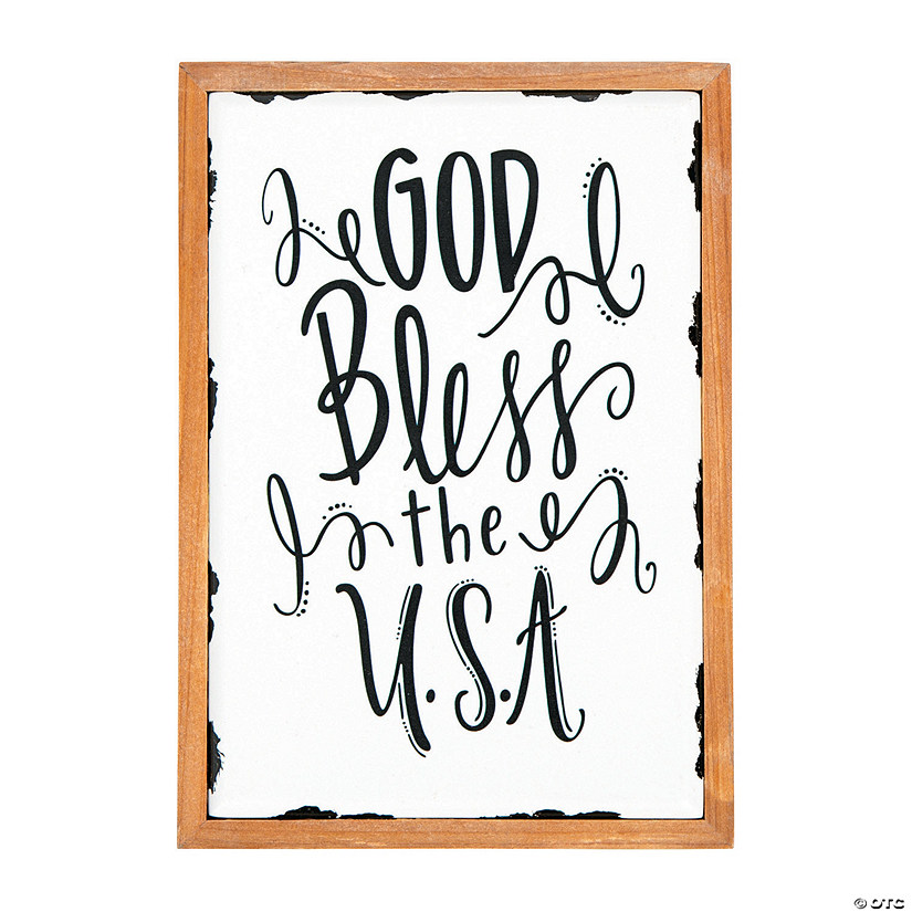 Positively Simple God Bless the USA Sign Image