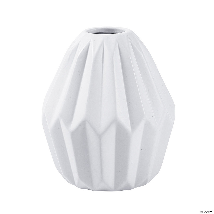 Positively Simple White Fluted Textured Ceramic Vase Image