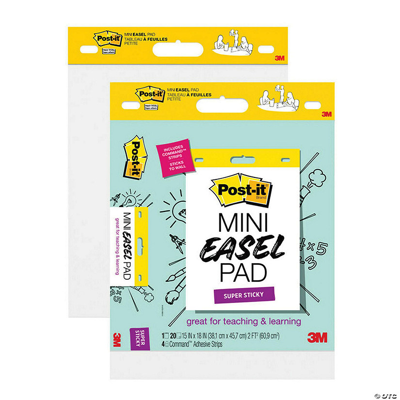 Post-it Super Sticky Mini Easel Pad, 15 x 18 Inches, 20 Sheets/Pad, Pack of 2 Image