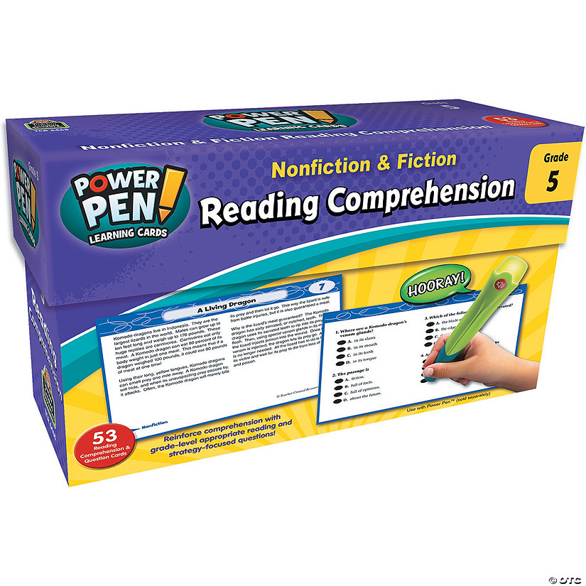 Power Pen Reading Comprehension Cards: Grade 5 Image