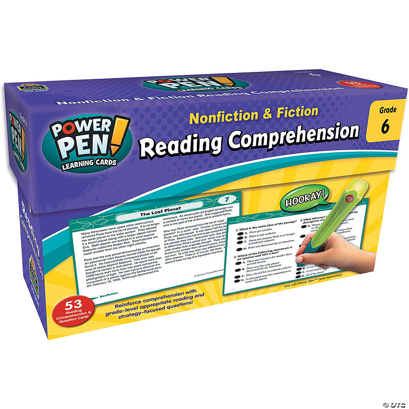Power Pen Reading Comprehension Cards: Grade 6 Image