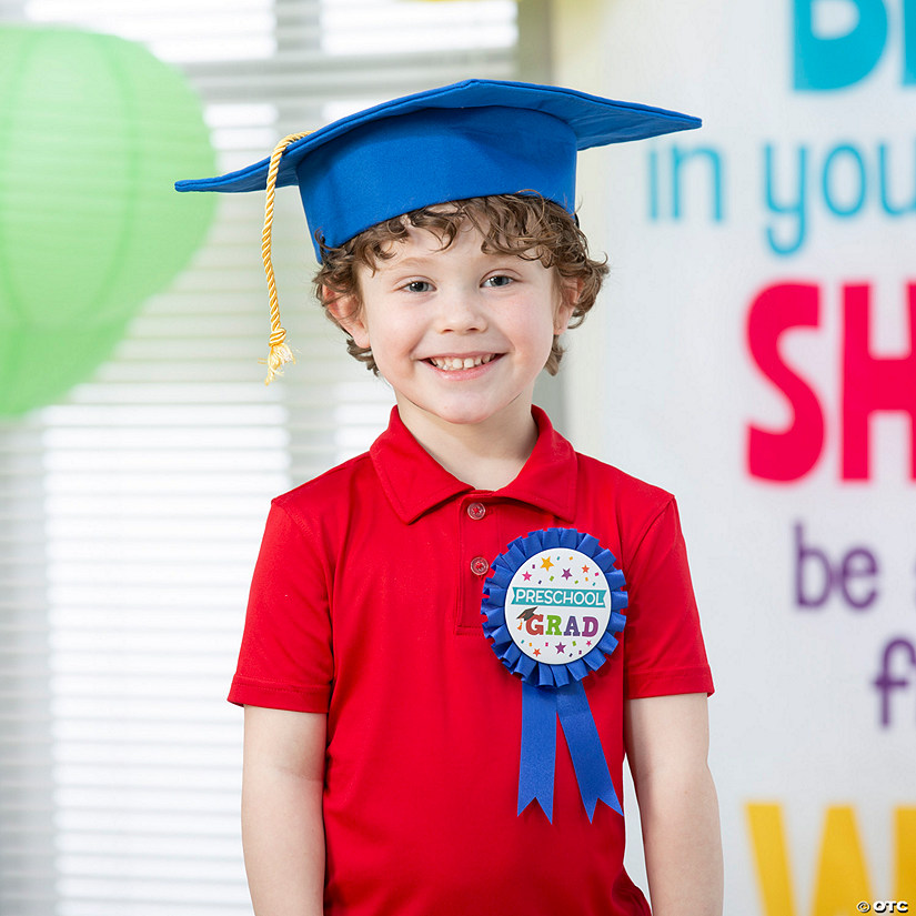 Preschool Graduation Mortarboard Hat & Jumbo Button Set for 12 Image