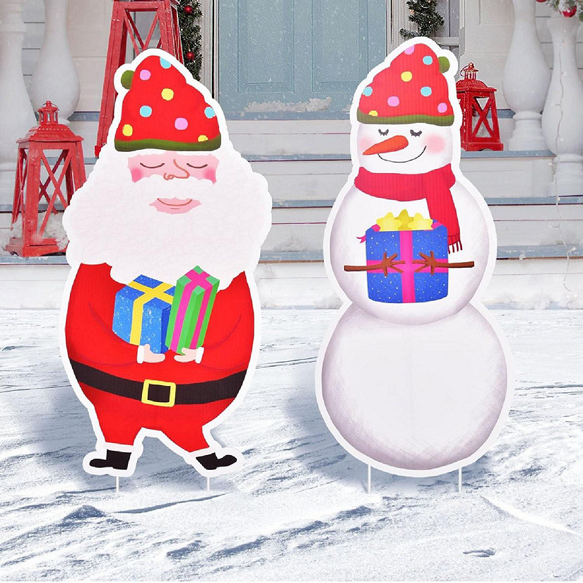 Presence -  Christmas santa snowman yard-signs Image