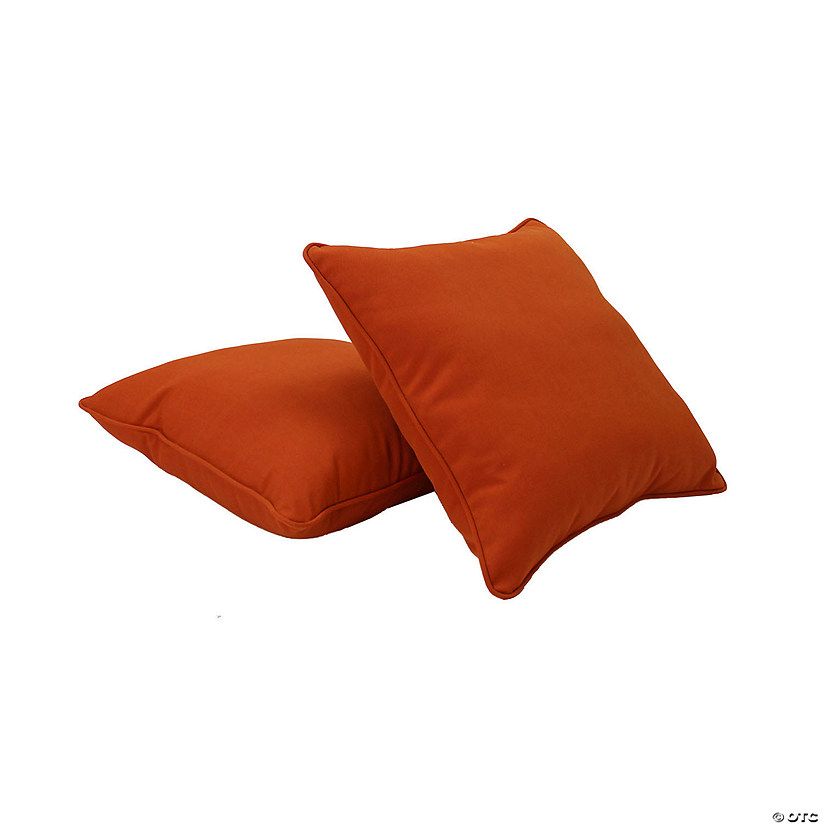 Presidio 15" x 15" Square Indoor/Outdoor Pillow with Piping, 2-Pack - Burnt Orange Image