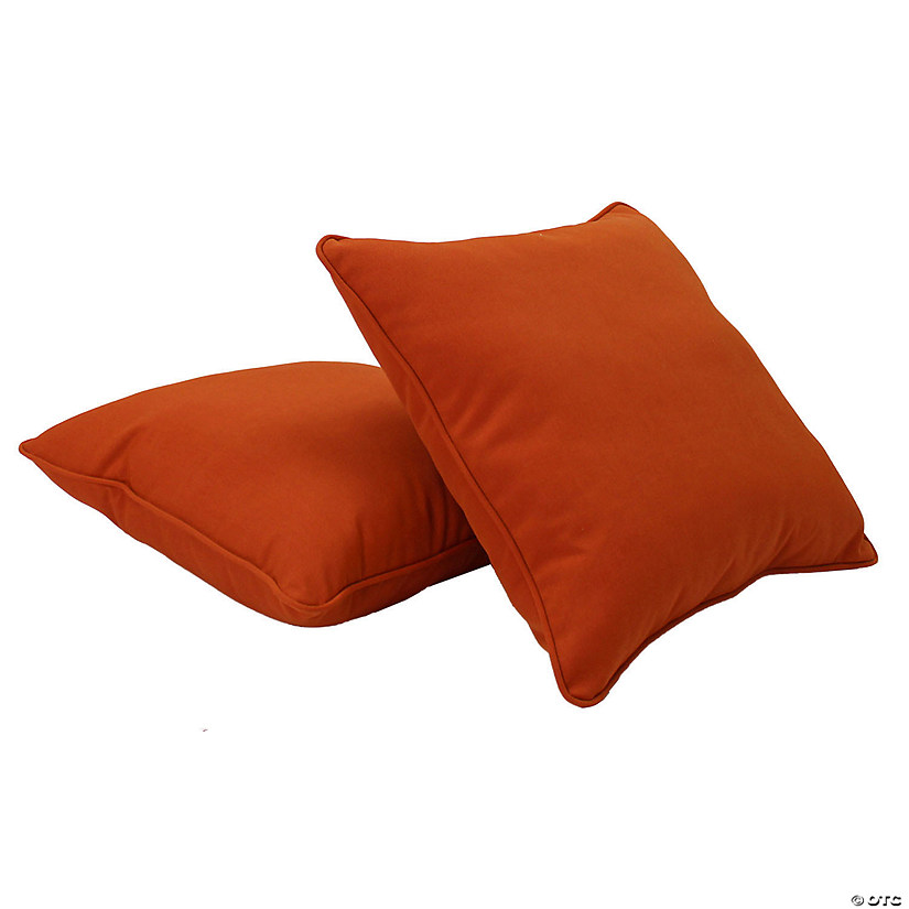 Presidio 24" x 24" Square Indoor/Outdoor Pillow with Piping, 2-Pack - Burnt Orange Image