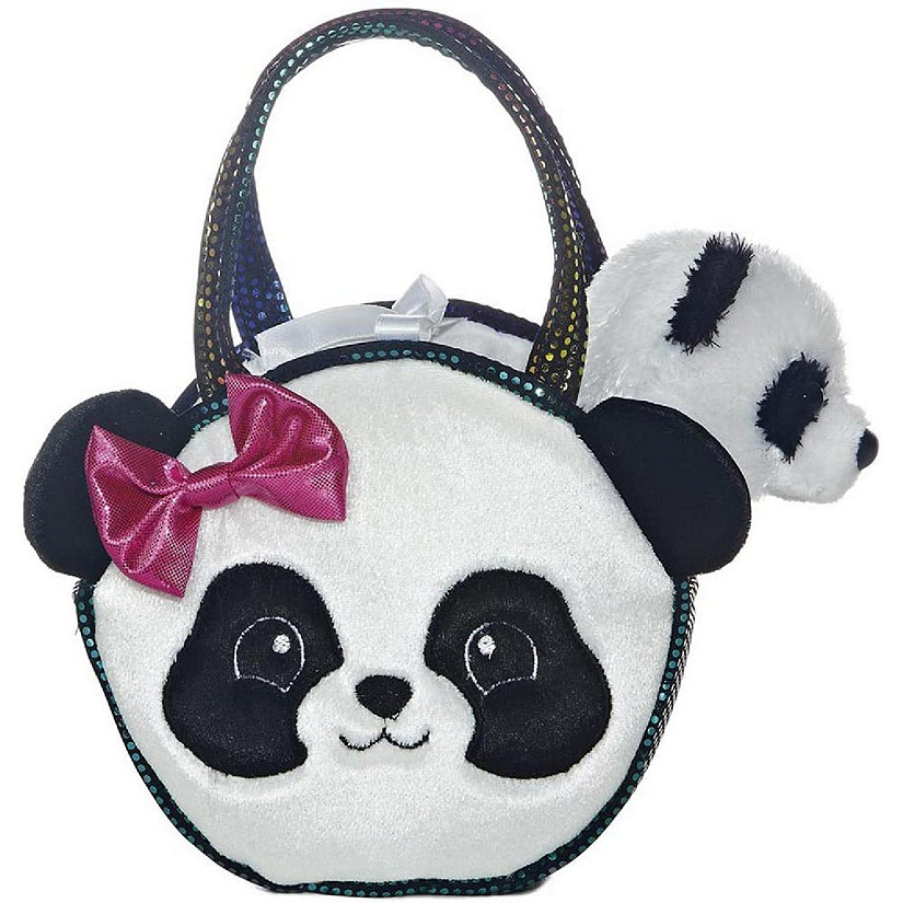 Pretty Panda Fancy Pal Pet Carrier 8" Plush by Aurora - 32605 Image