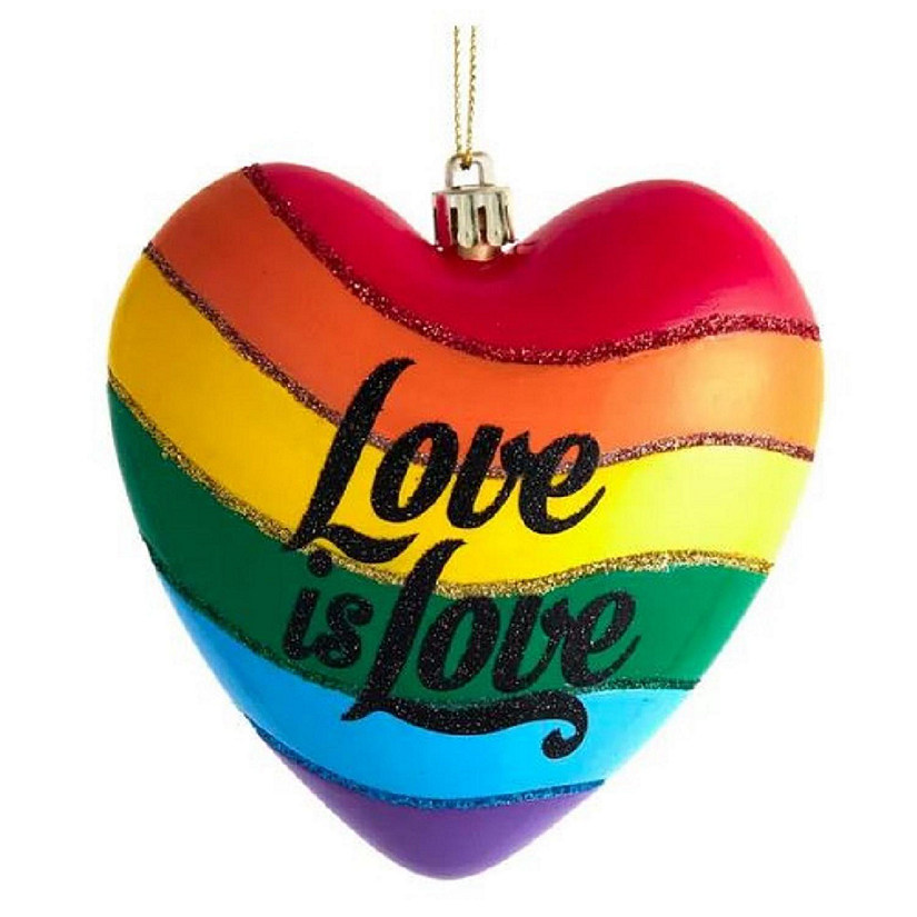 Pride Rainbow Love is Love Heart Christmas Tree Ornament H7549 Image