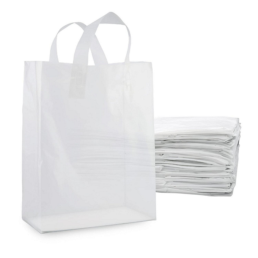 Prime Line Packaging- 50 Pack 10x5x13 Inch Medium Clear Plastic Bags with Handles Image