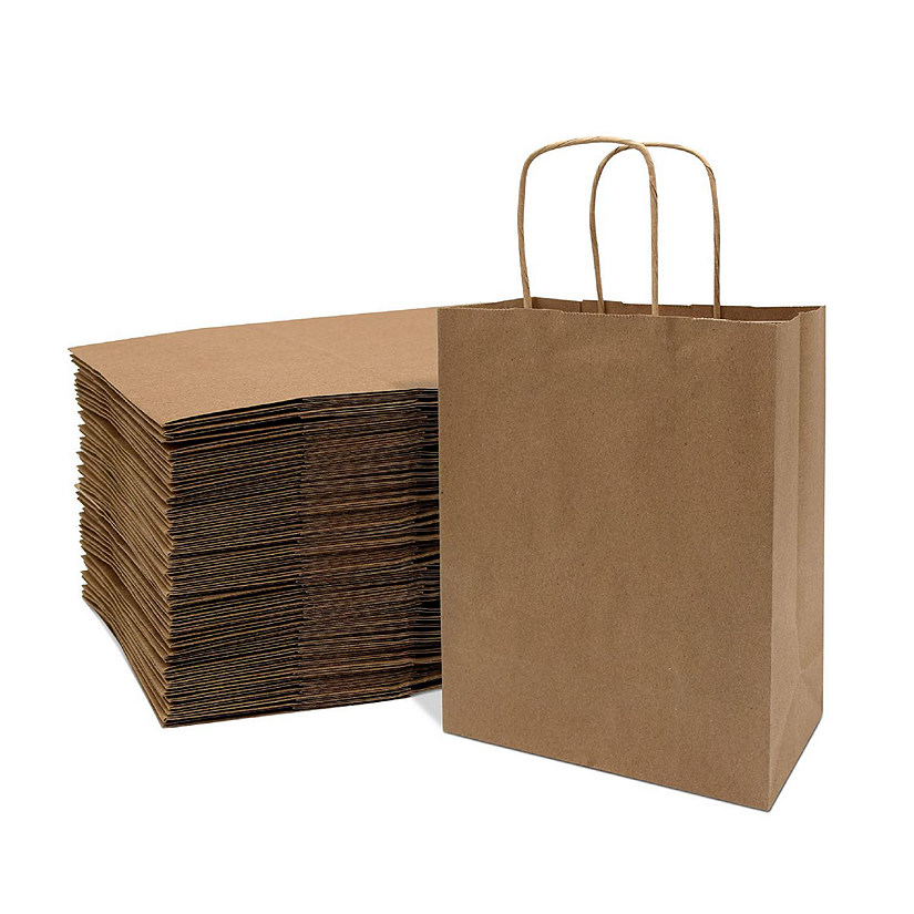 Prime Line Packaging Brown Paper Bags, Gift Bags Bulk 8x4x10 400 Pack Image