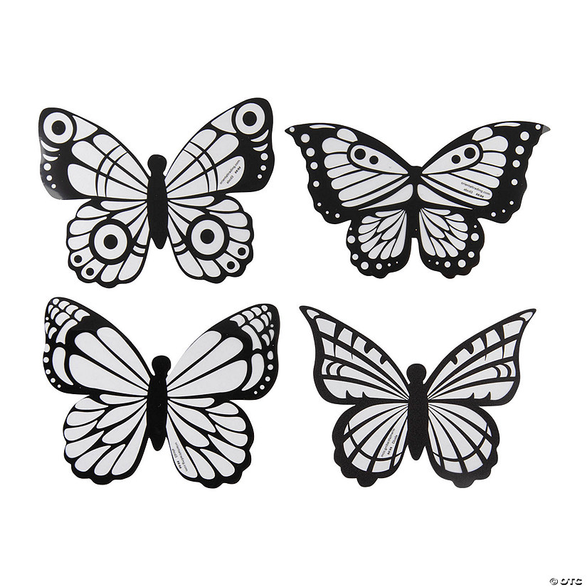 Printed Acetate Butterflies Coloring Sheets - 24 Pc. Image