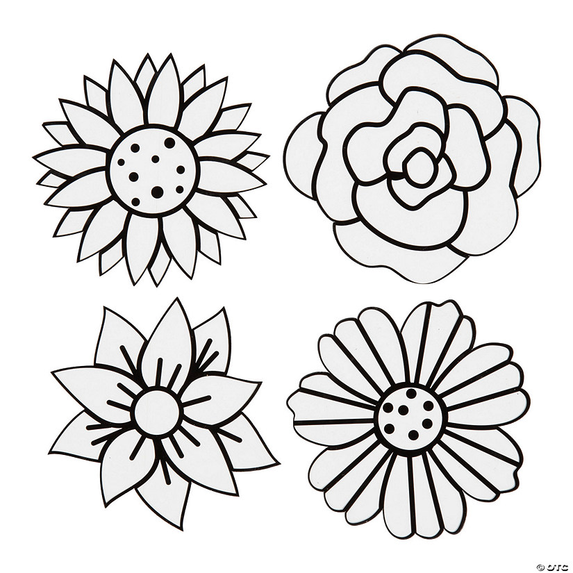 Printed Acetate Flower Coloring Sheets - 24 Pc. Image