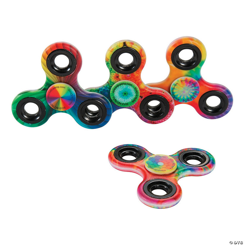 Psychedelic Tie-Dyed Fidget Spinners - 12 Pc. Image