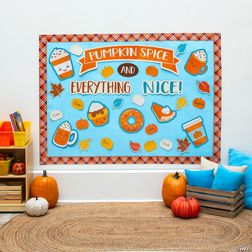 Pumpkin Spice & Everything Nice Classroom Bulletin Board Set - 73 Pc. Image
