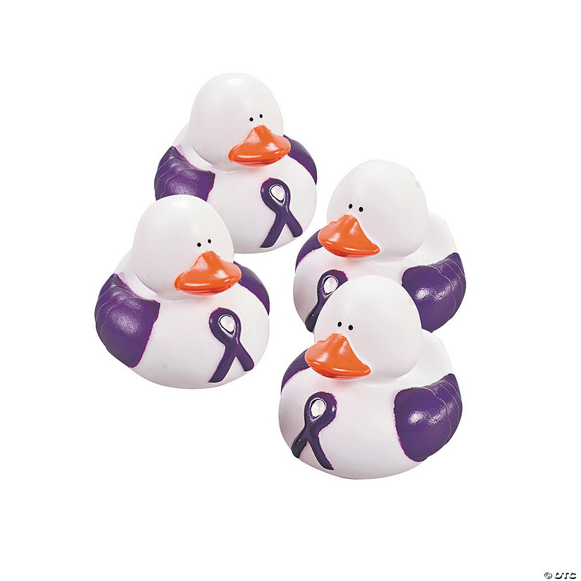 Purple Awareness Ribbon Rubber Ducks - 12 Pc. Image