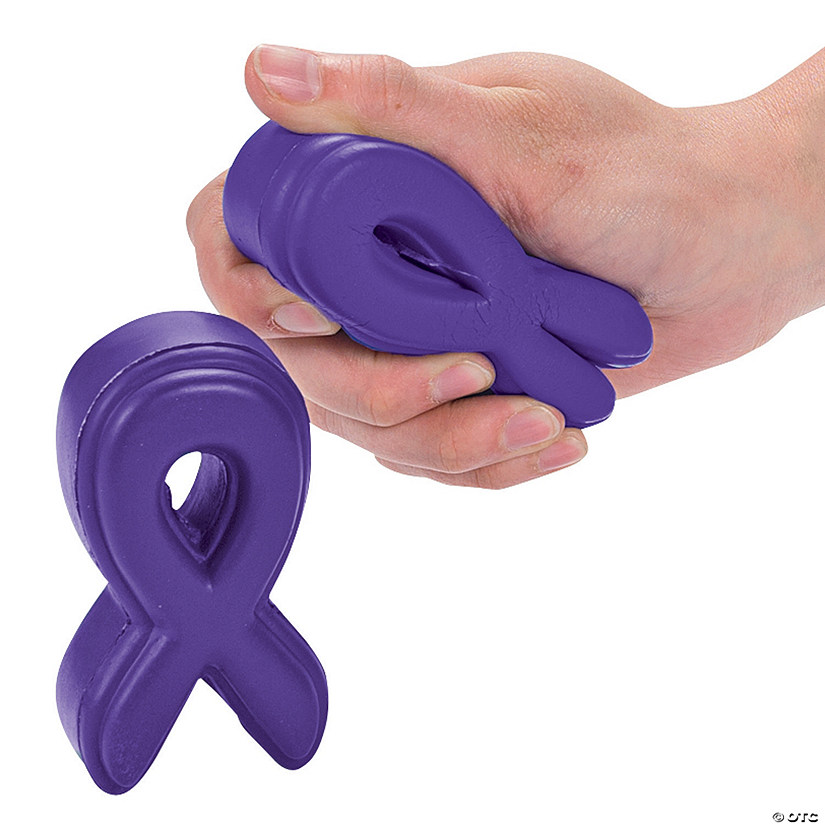 Purple Awareness Ribbon Stress Toys - 12 Pc. Image