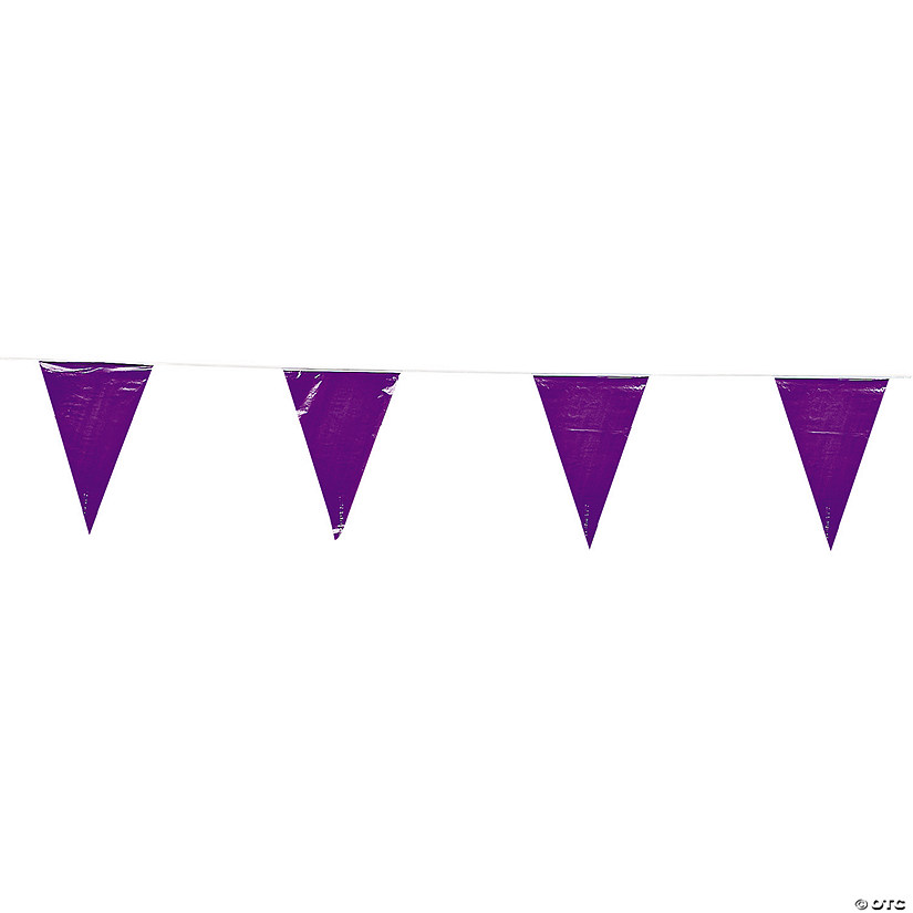 Purple Plastic Pennant Banner Image