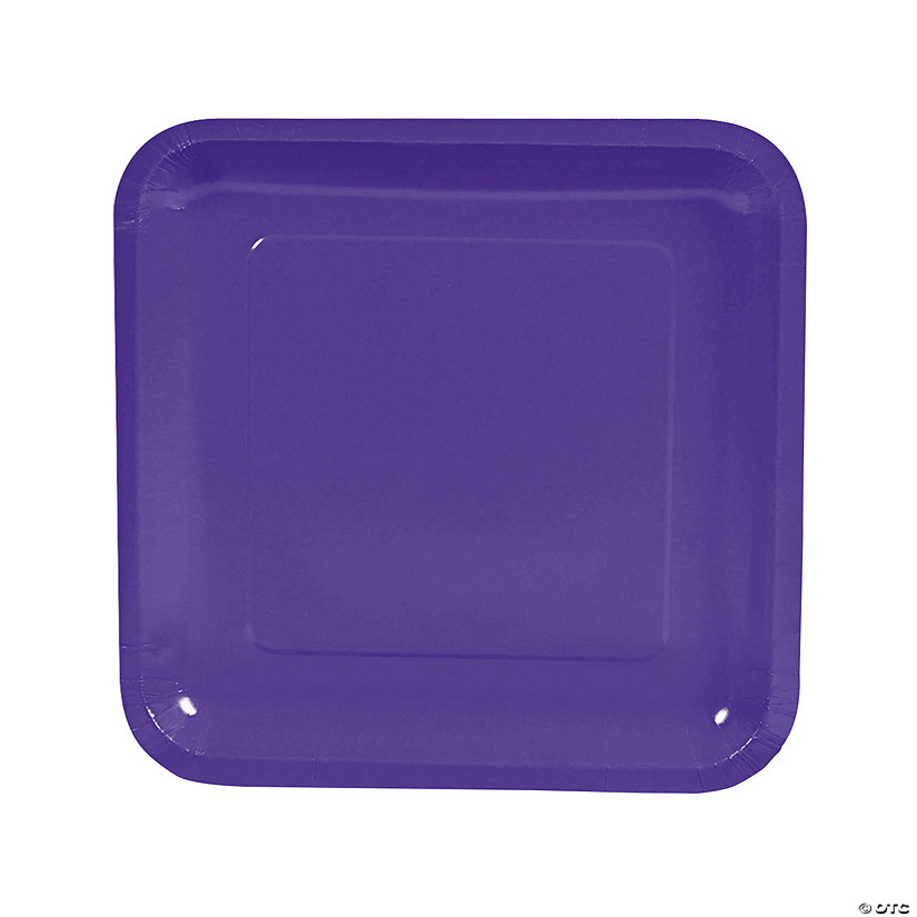 Purple Square Paper Dinner Plates - 18 Ct. Image