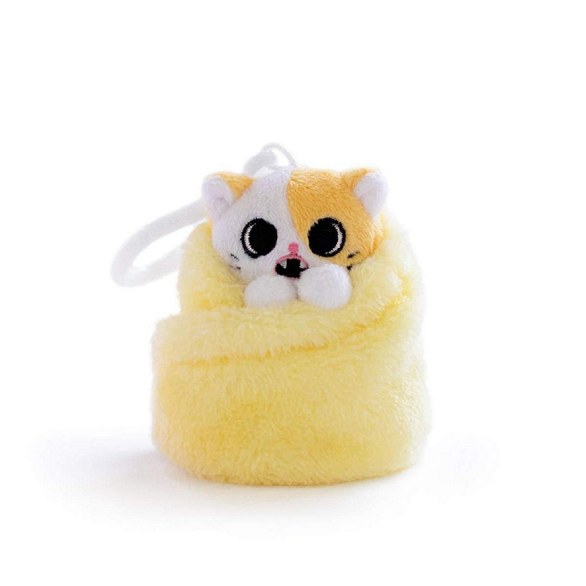 Purritos 3 Inch Cat In Blanket Plush Key Ring - Pork Bun Image