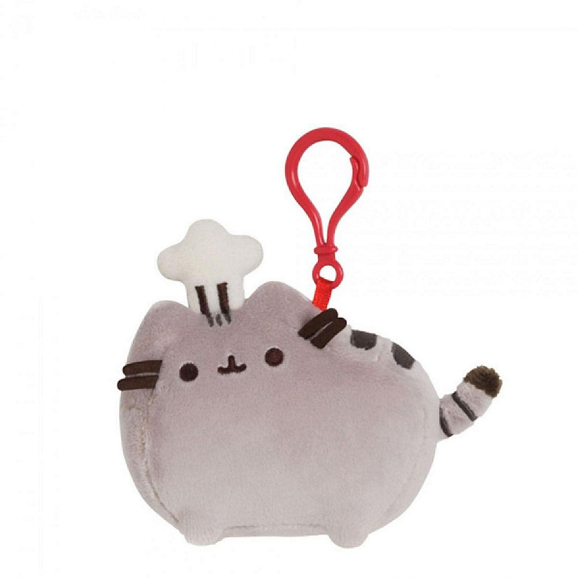 Pusheen The Cat 4.5" Plush Backpack Clip: Pusheen with Chef Hat Image