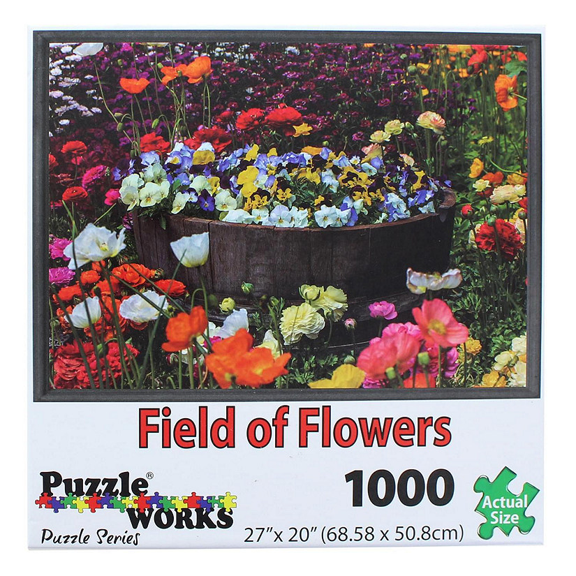 PuzzleWorks 1000 Piece Jigsaw Puzzle  Field Of Flowers Image