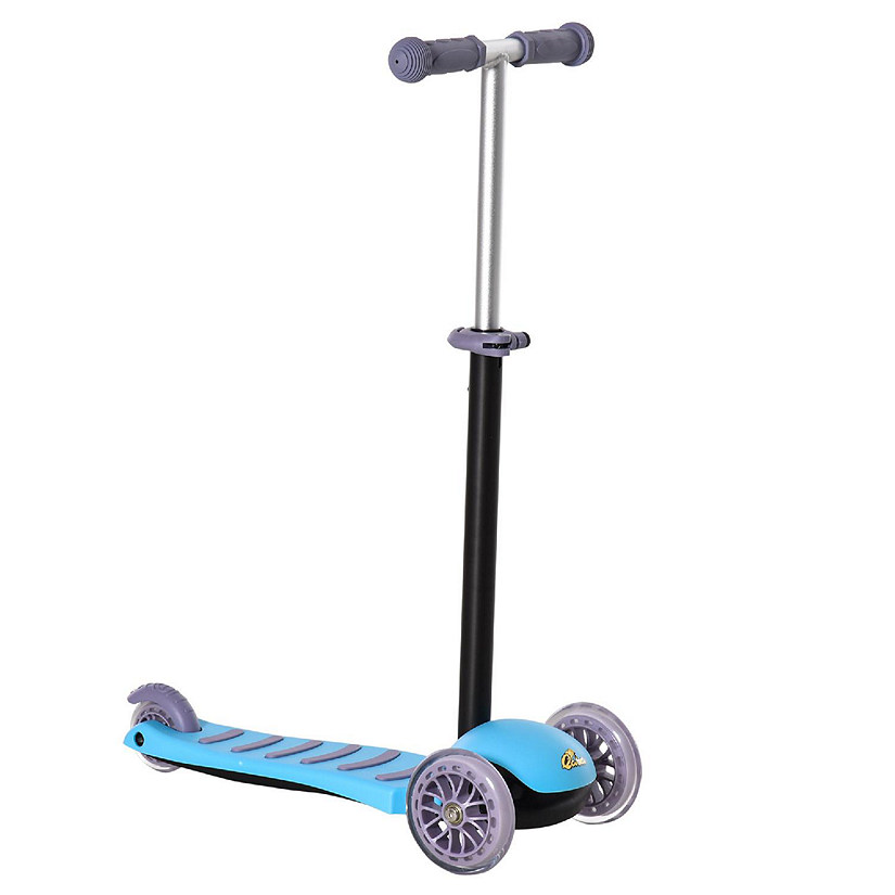 Qaba 3 in 1 Kids Scooter Sliding Walker Push Rider w/ Removable Seat 2-6yr Blue Image