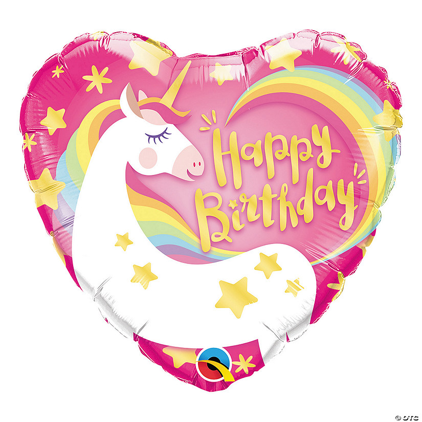 Qualatex Birthday Magical Unicorn 18" Mylar Balloon Image