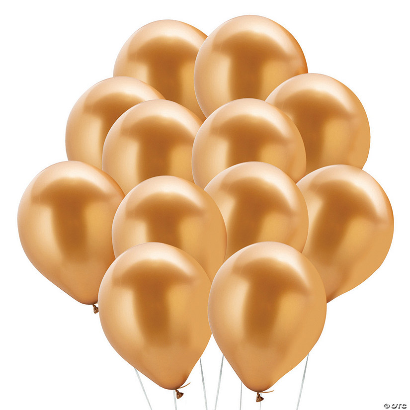 Qualatex Chrome Gold 11" Latex Balloons - 25 Pcs. Image