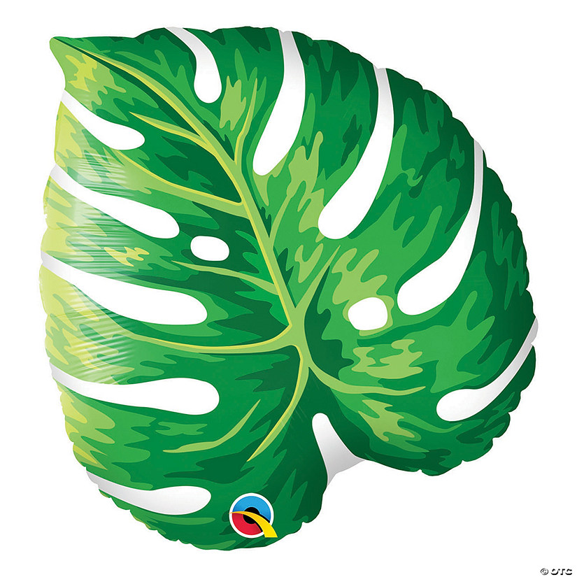 Qualatex Tropical Philodendron Leaf-Shaped 21" Mylar Balloon Image