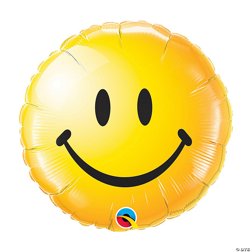 Qualatex Yellow Smiley Face 18" Mylar Balloon Image