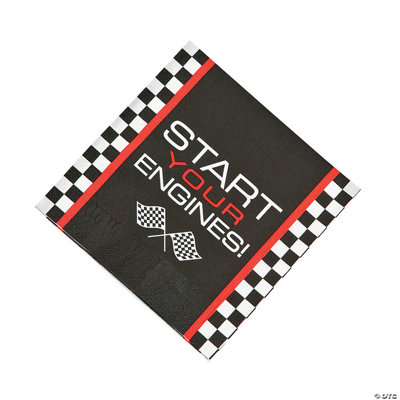Race Car Checkered Flag Luncheon Napkins - 16 Pc. Image