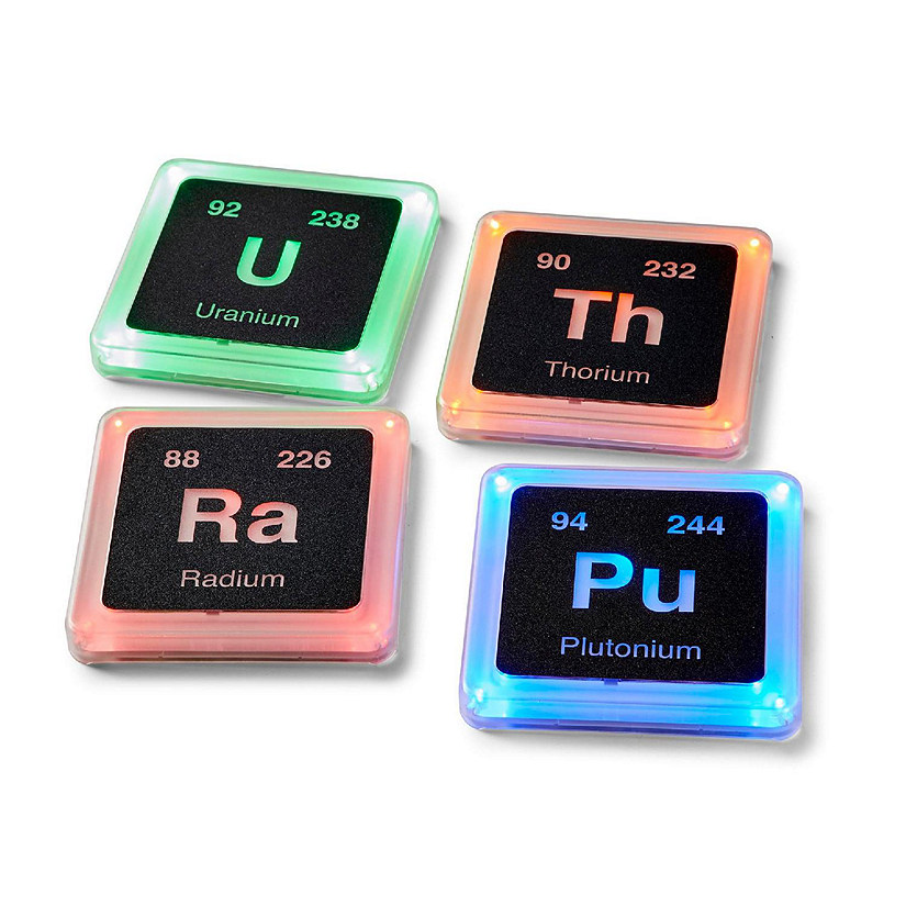 Radioactive Elements Periodic Table Glowing Light-Up Drink Coasters  Set of 4 Image