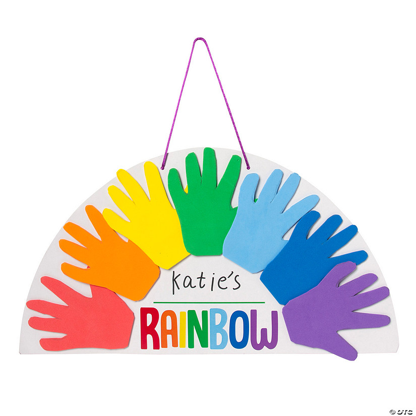 Rainbow Handprint Sign Craft Kit - Makes 12 Image