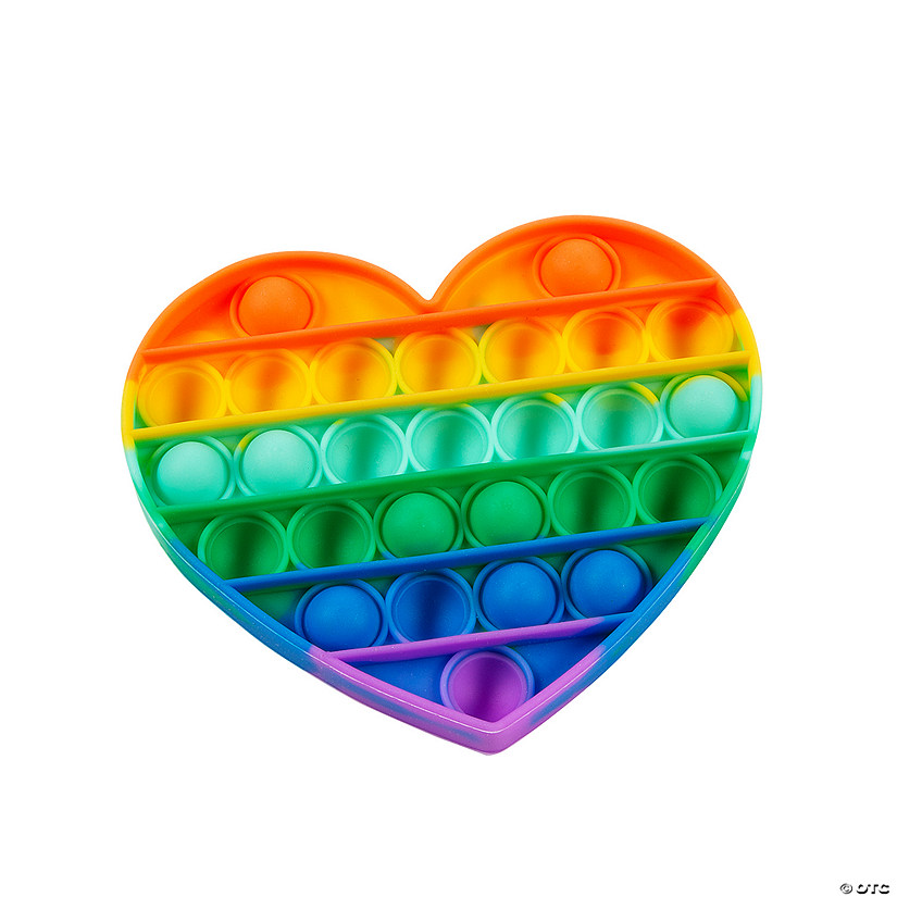 Rainbow Heart Lotsa Pops Popping Toys - 6 Pc. Image