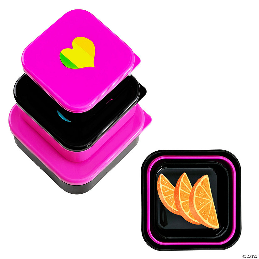 Rainbow Hearts Nested Snack Containers Image