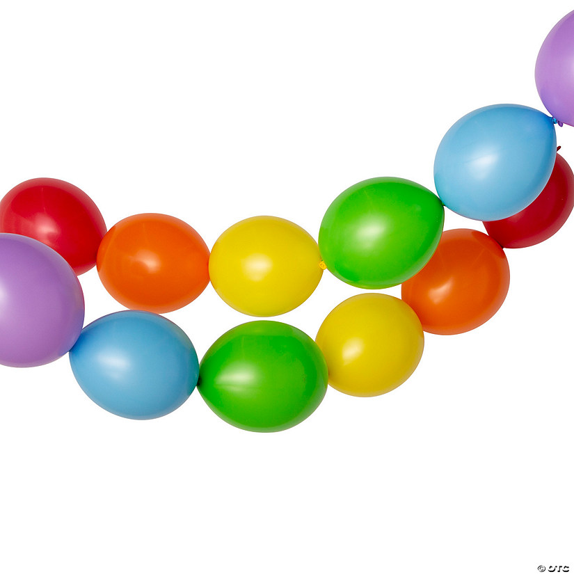 Rainbow Link 12" Latex Balloons - 18 Pc. Image