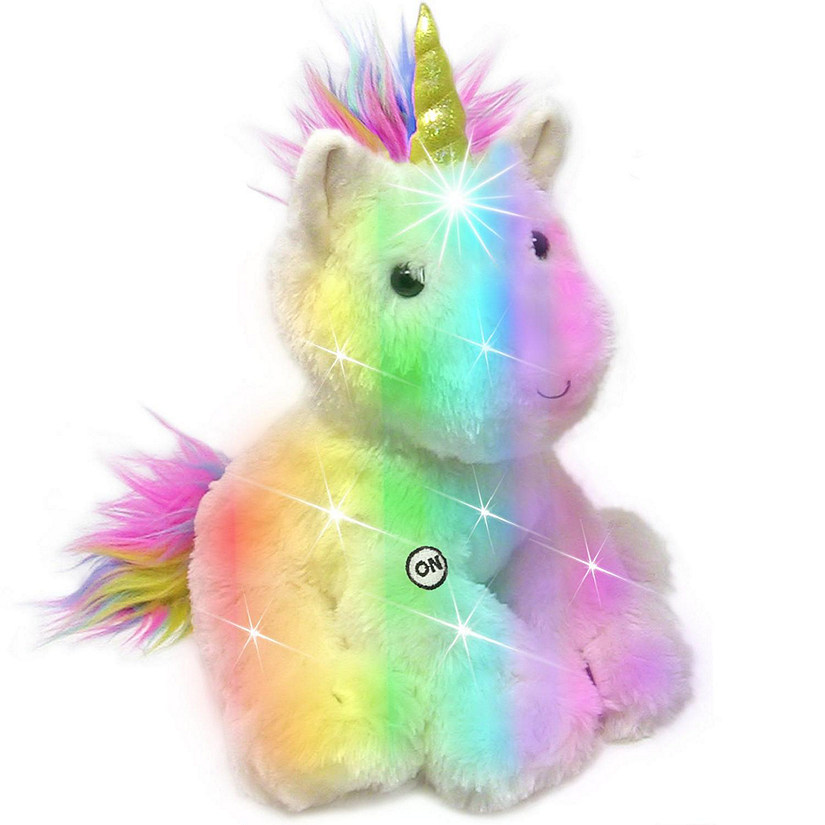 Rainbow Lites Unicorn LED Light Up Rainbow Stuffed Animal Glow Plush 16 inch Image