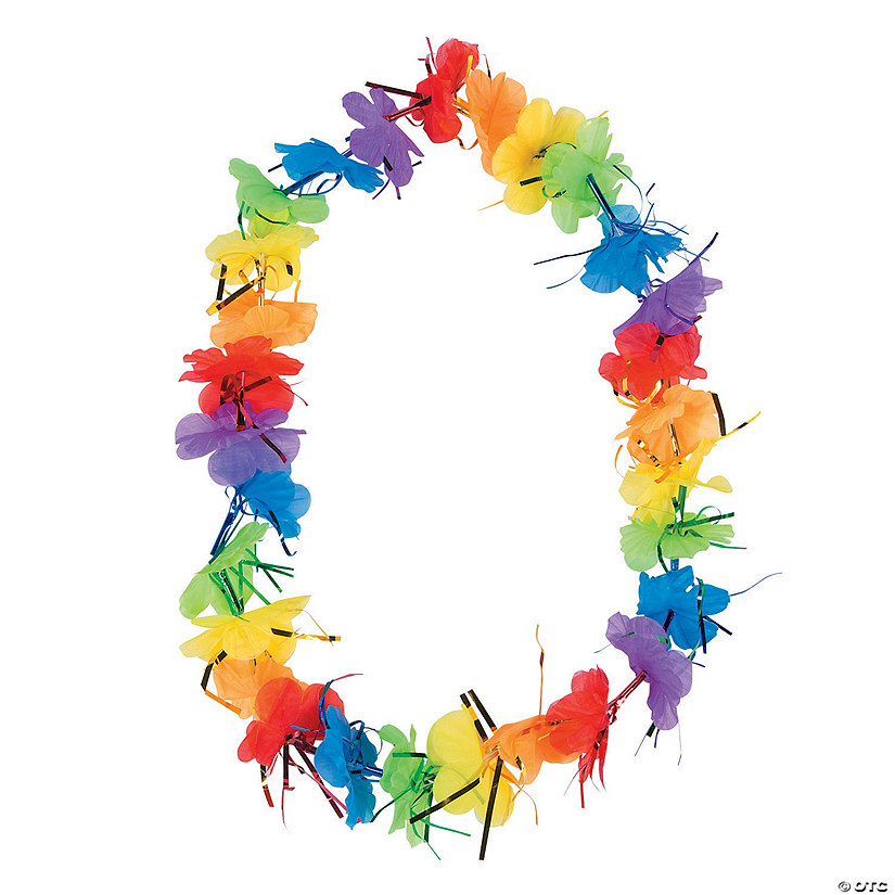 Rainbow Polyester Tinsel Leis  - 12 Pc. Image