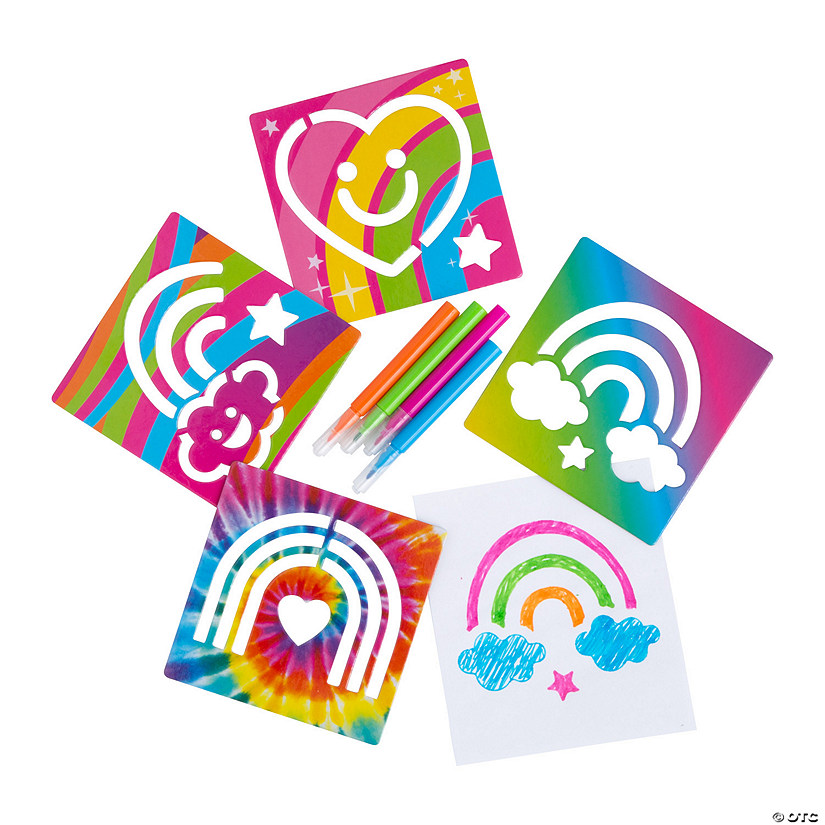 Rainbow Stencils - 12 Pc. Image