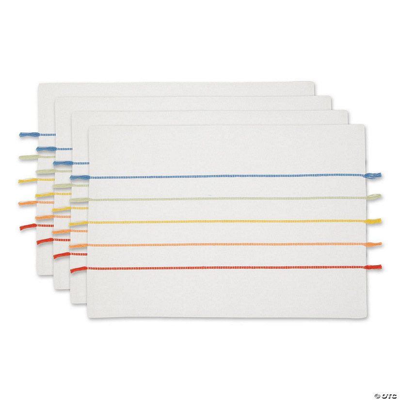 Rainbow Stripe Tassel Placemat (Set Of 4) Image